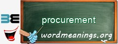 WordMeaning blackboard for procurement